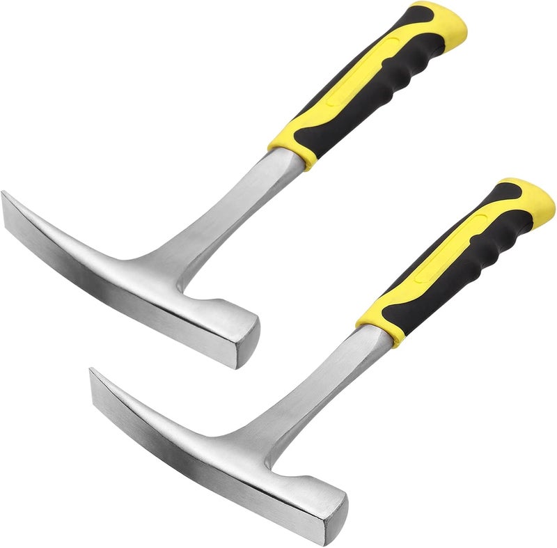 MANCHAP 2 PCS 32 oz Brick Hammer, Flat Head Geological Rock Pick Hammer for Mining, Geological Prospecting, All Steel Masonry Hammer - Image 1
